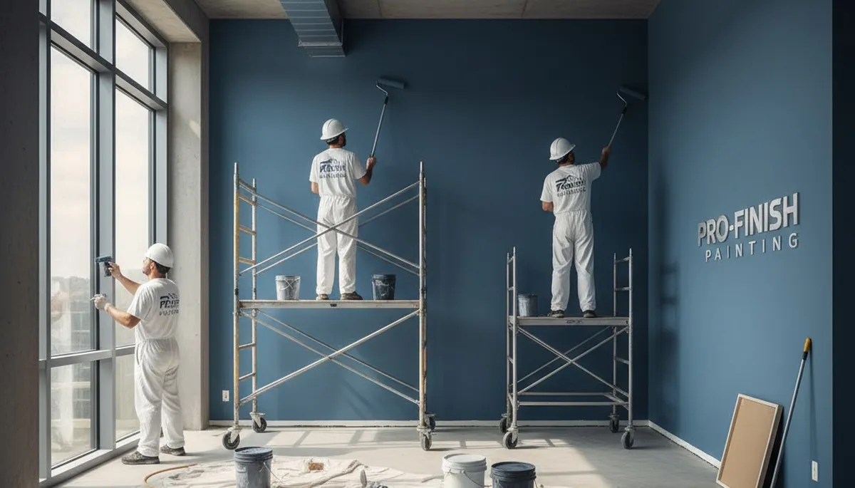 Commercial painting crew applying durable coatings to a building in El Paso, TX