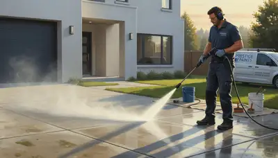 Concrete pressure cleaning for driveways and patios in El Paso, TX by El Paso Paint Pros
