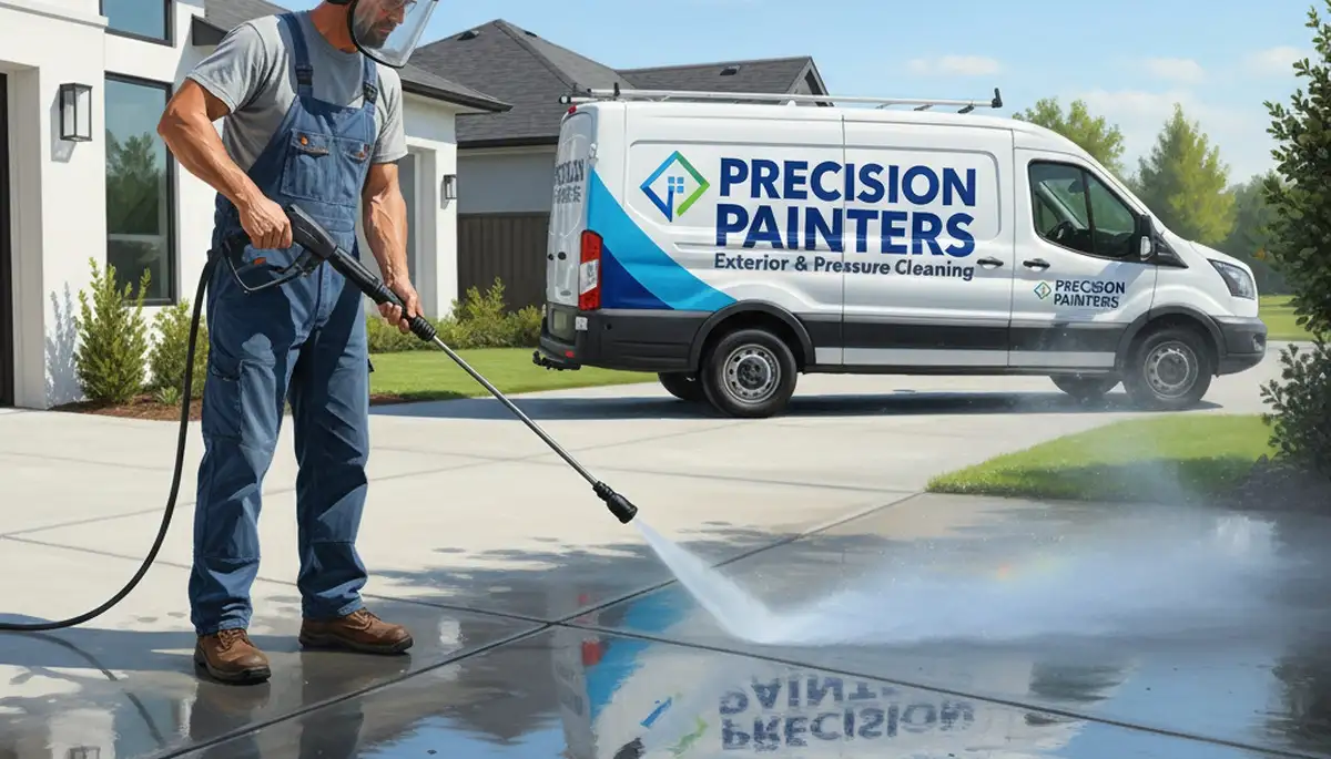 Concrete pressure cleaning service in El Paso, TX for driveways and patios by El Paso Paint Pros