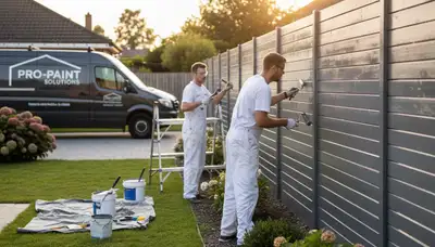 Fence painting service in El Paso, TX protecting a wood fence from desert sun and dust