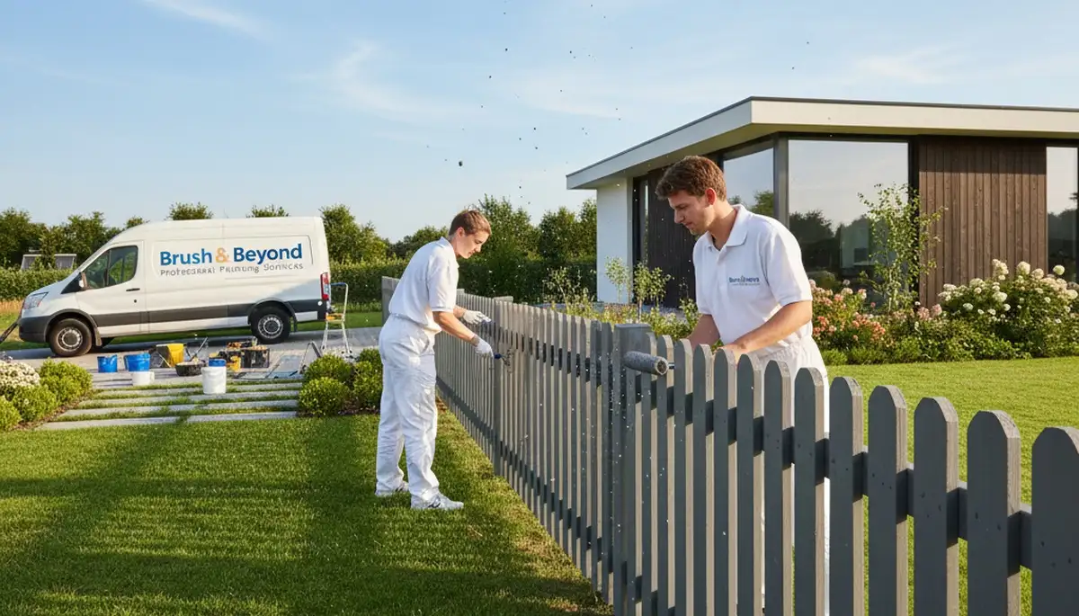 Fence painting service in El Paso, TX protecting and refreshing a wood fence in desert sun and dust