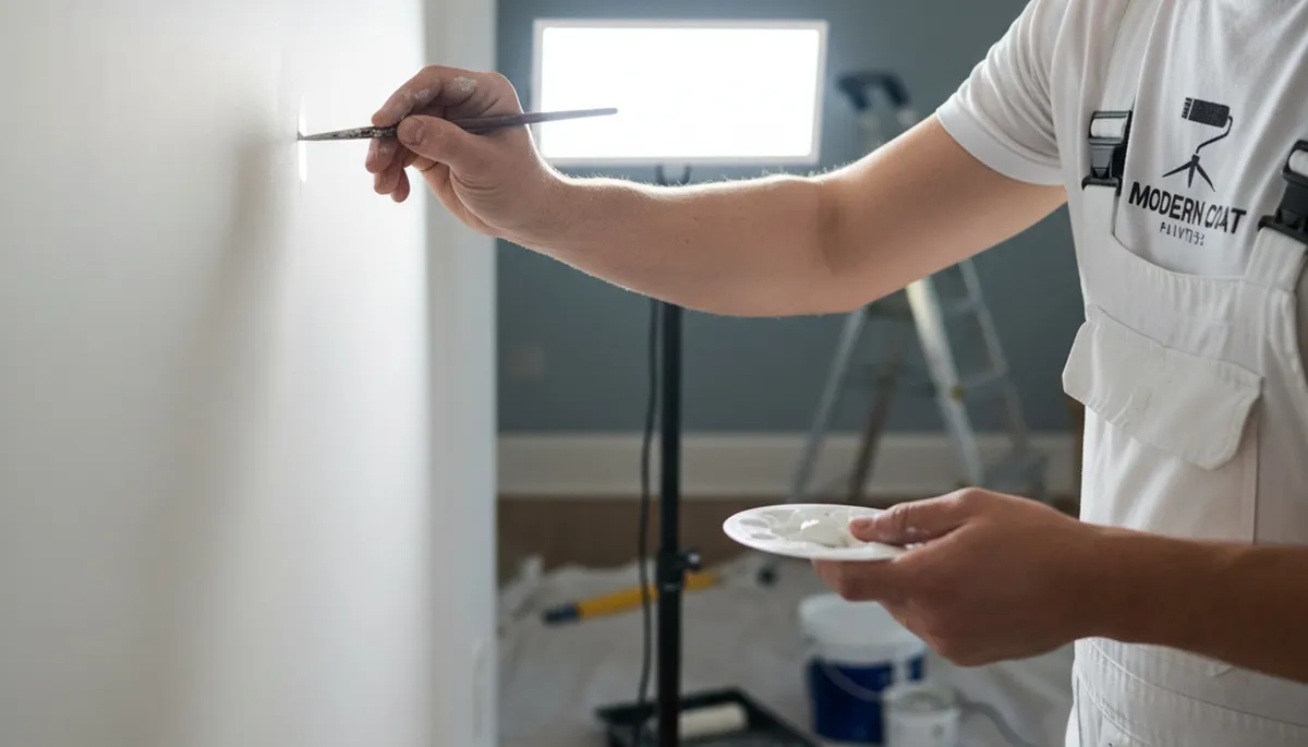 Painters repairing wall touch-ups in El Paso, TX for homes affected by desert sun and stucco wear