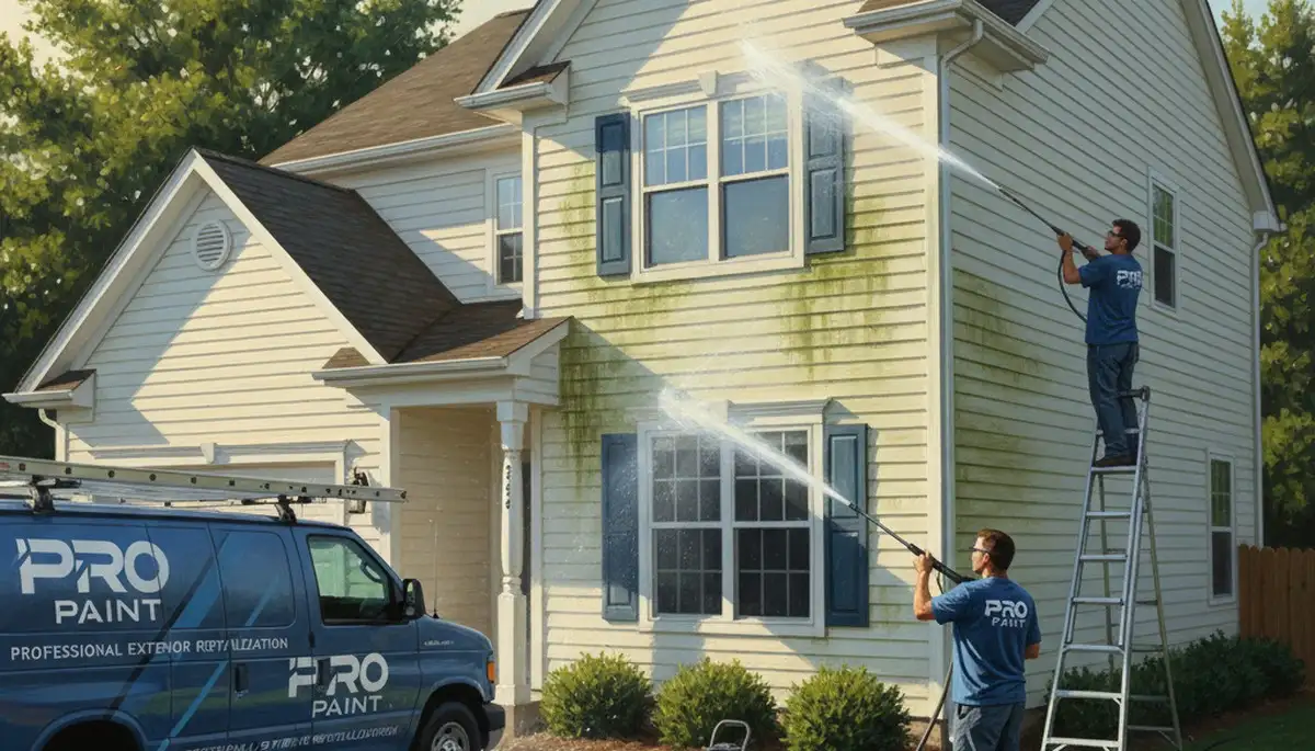 Vinyl siding pressure cleaning service in El Paso, TX for a home exterior from El Paso Paint Pros