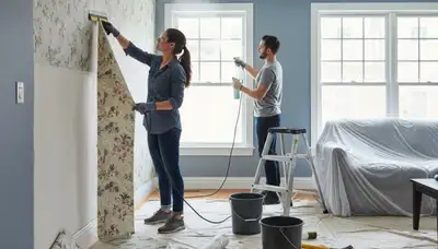 Wallpaper removal in El Paso, TX by El Paso Paint Pros, preparing walls for a fresh paint finish